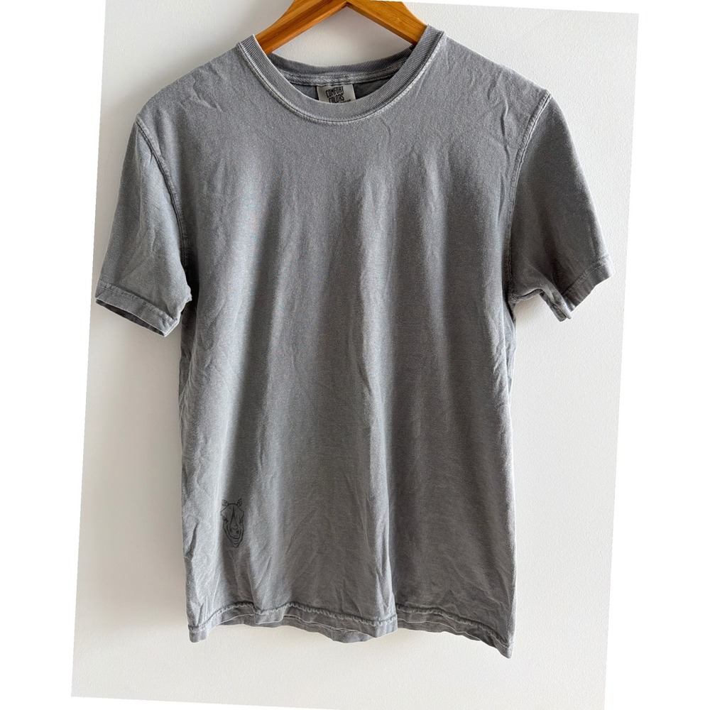 Comfort Colors Rampage Rhino Graphic T-Shirt Grey Heavyweight Garment Dye Small